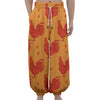 Chinese Rooster Pattern Print Lantern Pants