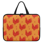 Chinese Rooster Pattern Print Laptop Sleeve With Handle