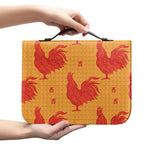 Chinese Rooster Pattern Print Leather Bible Cover