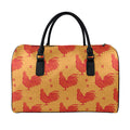 Chinese Rooster Pattern Print Leather Duffel Bag