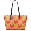 Chinese Rooster Pattern Print Leather Tote Bag