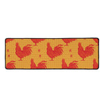 Chinese Rooster Pattern Print Long Kitchen Mat