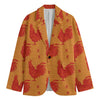 Chinese Rooster Pattern Print Men's Blazer