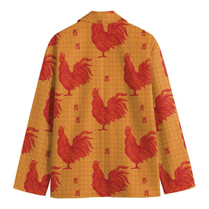 Chinese Rooster Pattern Print Men's Blazer