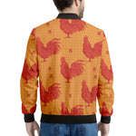 Chinese Rooster Pattern Print Men's Bomber Jacket