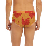 Chinese Rooster Pattern Print Men's Briefs