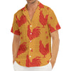 Chinese Rooster Pattern Print Men's Deep V-Neck Shirt