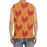 Chinese Rooster Pattern Print Men's Fitness Tank Top