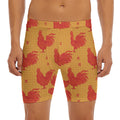 Chinese Rooster Pattern Print Men's Long Boxer Briefs