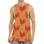 Chinese Rooster Pattern Print Men's Muscle Tank Top