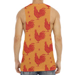 Chinese Rooster Pattern Print Men's Muscle Tank Top