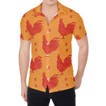 Chinese Rooster Pattern Print Men's Shirt