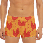 Chinese Rooster Pattern Print Men's Short Boxer Briefs