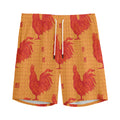 Chinese Rooster Pattern Print Men's Athletic Shorts