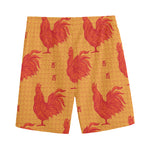 Chinese Rooster Pattern Print Men's Sports Shorts