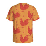 Chinese Rooster Pattern Print Men's Sports T-Shirt