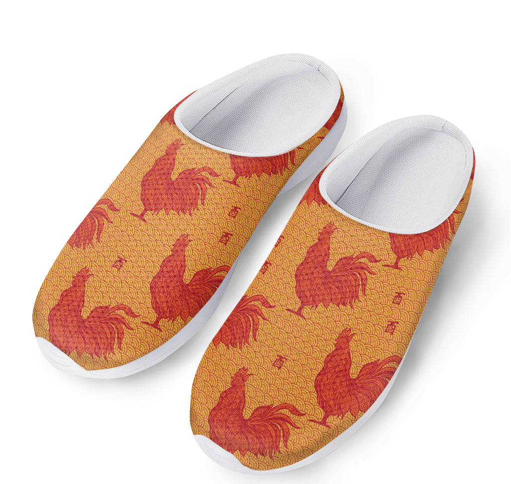 Chinese Rooster Pattern Print Mesh Casual Shoes