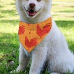 Chinese Rooster Pattern Print Over The Collar Dog Bandana