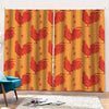 Chinese Rooster Pattern Print Pencil Pleat Curtains