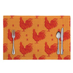 Chinese Rooster Pattern Print Placemat