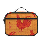 Chinese Rooster Pattern Print Portable Lunch Bag