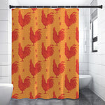 Chinese Rooster Pattern Print Premium Shower Curtain