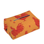 Chinese Rooster Pattern Print Rectangle Tissue Box Cover