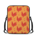 Chinese Rooster Pattern Print Rectangular Crossbody Bag