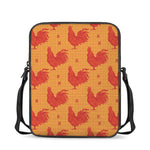 Chinese Rooster Pattern Print Rectangular Crossbody Bag