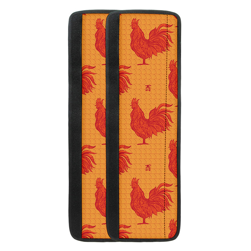 Chinese Rooster Pattern Print Refrigerator Handle Covers
