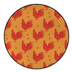 Chinese Rooster Pattern Print Round Floor Mat