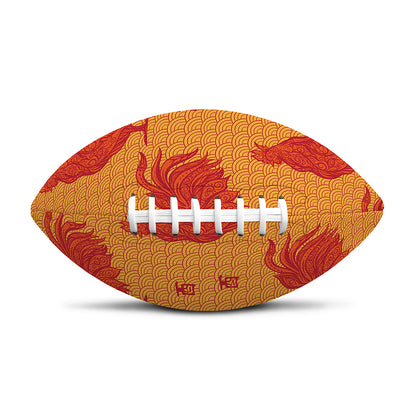 Chinese Rooster Pattern Print Rugby Ball