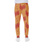 Chinese Rooster Pattern Print Scuba Joggers