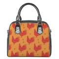 Chinese Rooster Pattern Print Shoulder Handbag