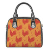 Chinese Rooster Pattern Print Shoulder Handbag