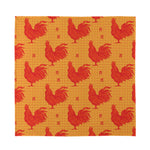 Chinese Rooster Pattern Print Silk Bandana