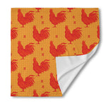 Chinese Rooster Pattern Print Silk Bandana