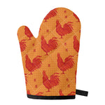 Chinese Rooster Pattern Print Single Oven Mitt