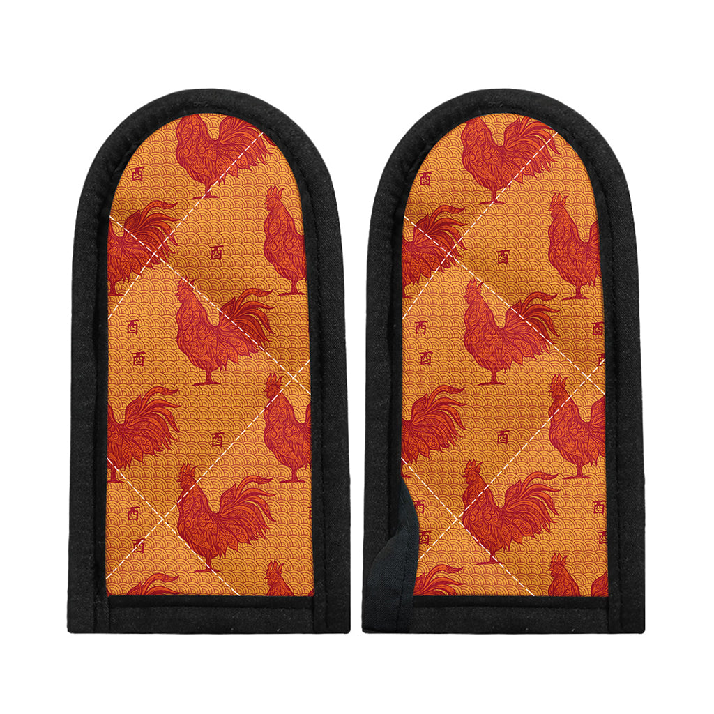 Chinese Rooster Pattern Print Skillet Handle Cover