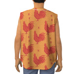 Chinese Rooster Pattern Print Sleeveless Baseball Jersey