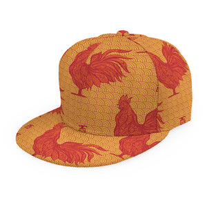 Chinese Rooster Pattern Print Snapback Cap