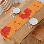 Chinese Rooster Pattern Print Table Runner