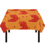 Chinese Rooster Pattern Print Tablecloth