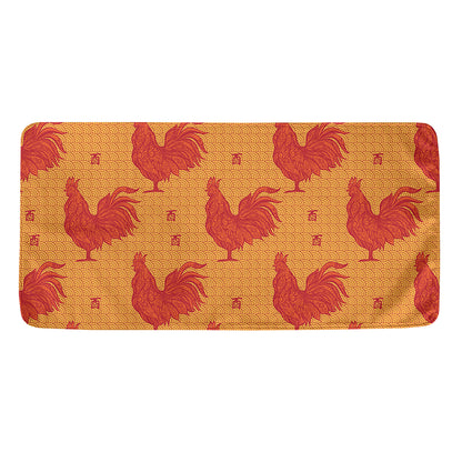 Chinese Rooster Pattern Print Towel