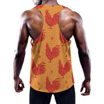 Chinese Rooster Pattern Print Training Tank Top
