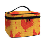 Chinese Rooster Pattern Print Travel Makeup Bag