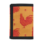 Chinese Rooster Pattern Print Trifold Wallet