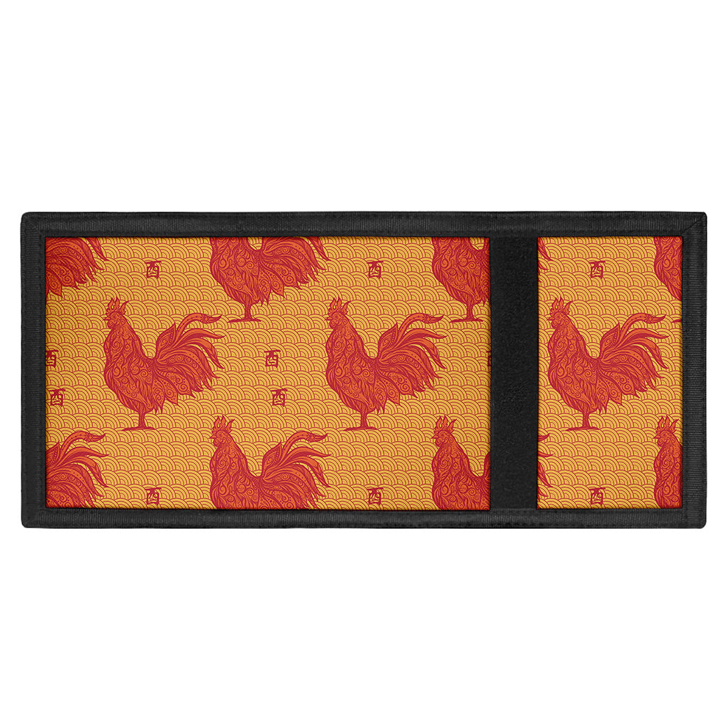 Chinese Rooster Pattern Print Trifold Wallet