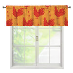 Chinese Rooster Pattern Print Window Valance