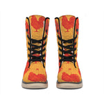 Chinese Rooster Pattern Print Winter Boots
